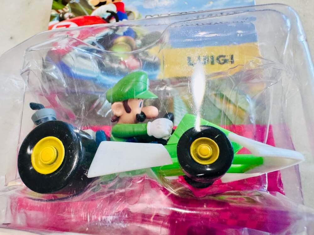 Mario Kart NWT Standard Kart Luigi Figure & Vehicle Toy